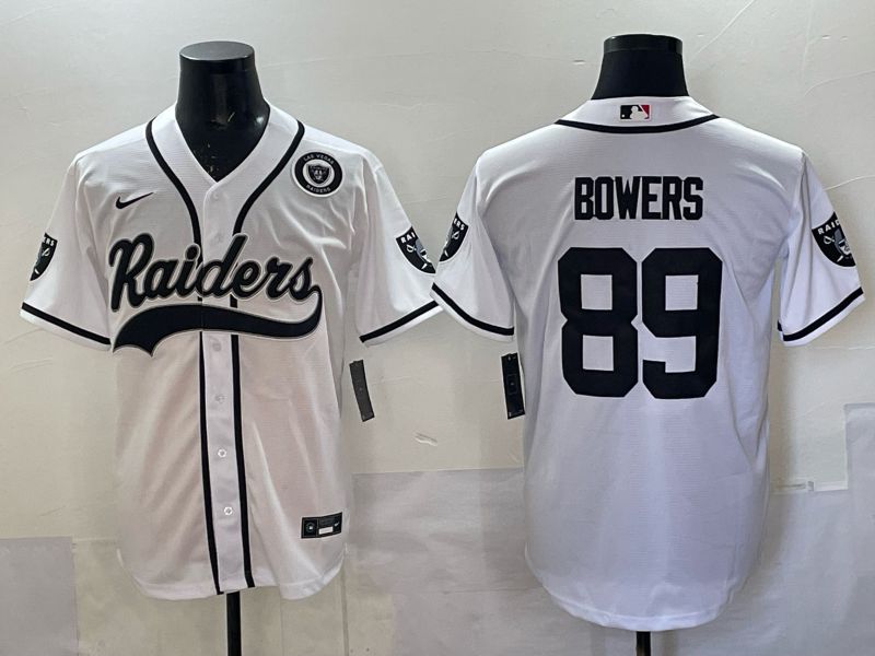 Men 2025 Oakland Raiders #89 Bowers white 3th generation Joint Name Nike Limited NFL Jersey style 008->san francisco 49ers->NFL Jersey